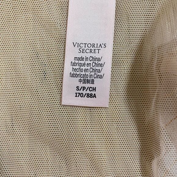 Victoria's Secret Pink Gold Metallic Stripe Bodysuit Small - Picture 13 of 14